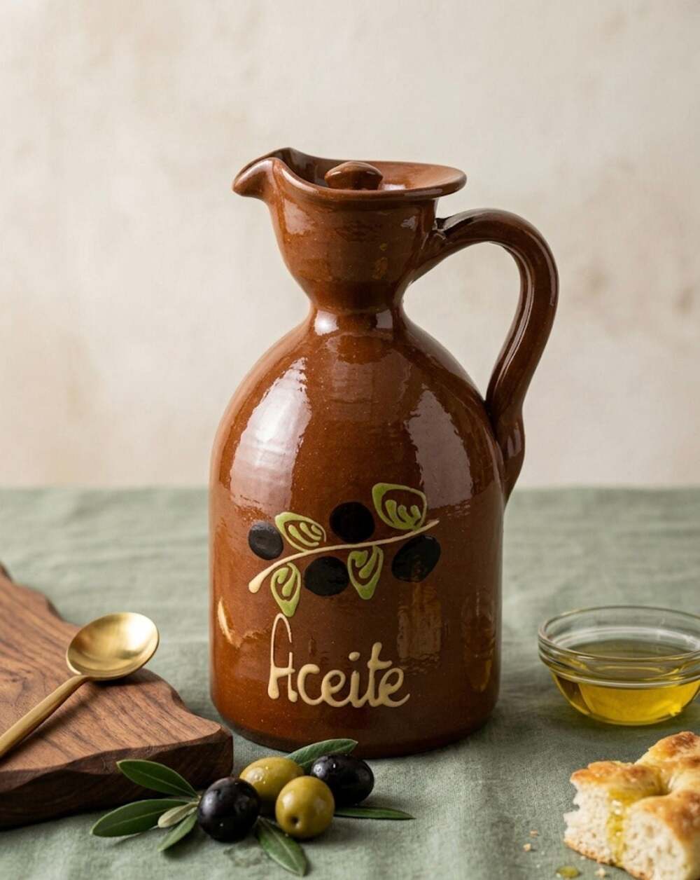 La Española Aceite Terracotta Olive Oil Dispenser Jug 1L